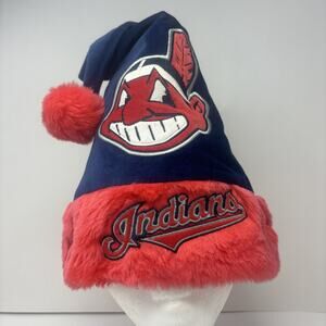 Vintage MLB Cleveland Indians LOGO Santa Hat Chief Wahoo All Embroidered